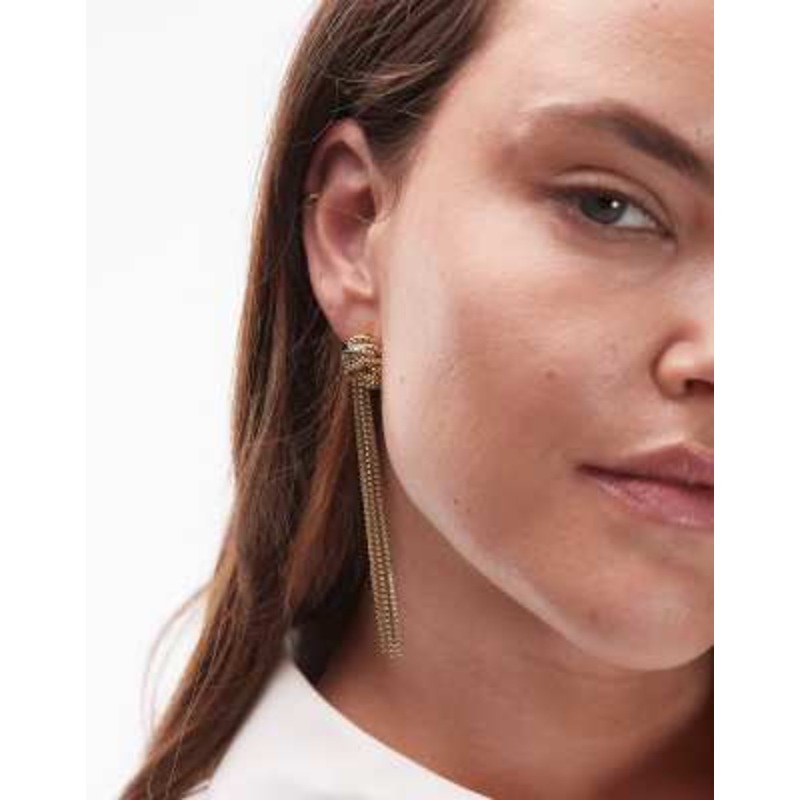 & Other Stories knot tassel pendant earrings in gold