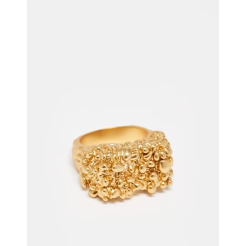 & Other Stories textured square ring in gold