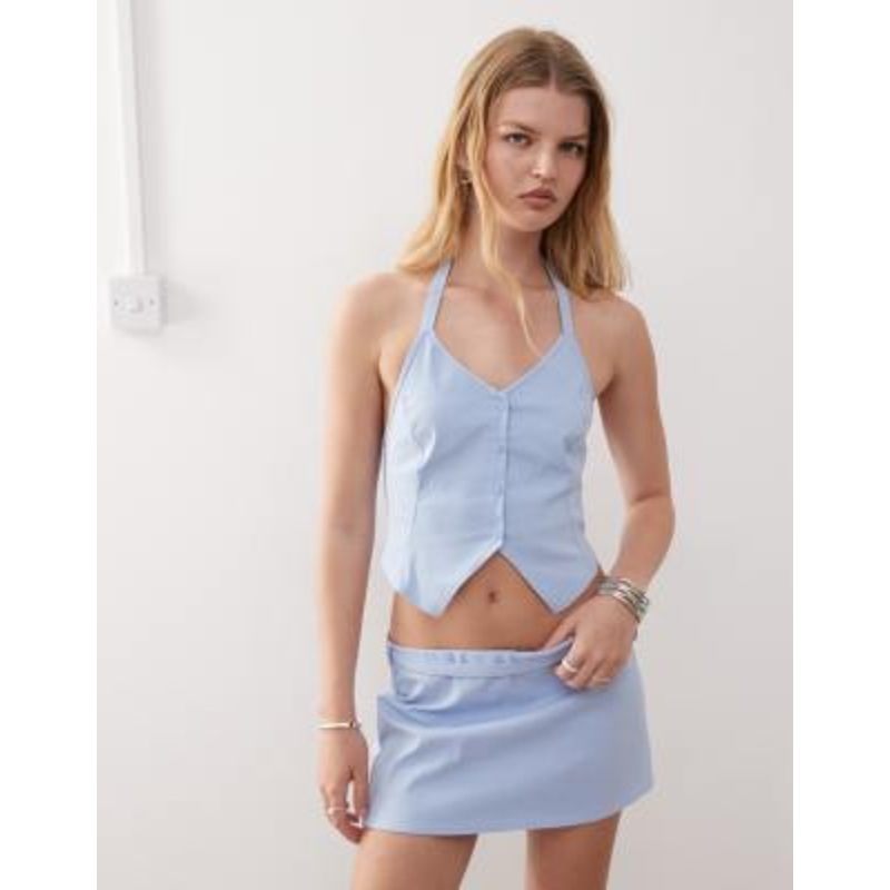 COLLUSION bengaline vest in powder blue