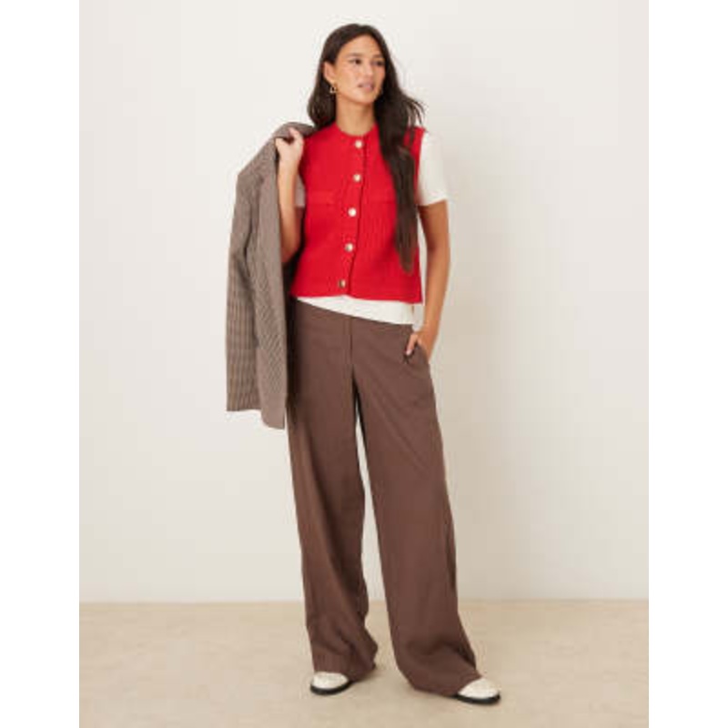 Mango sleeveless knit vest in red