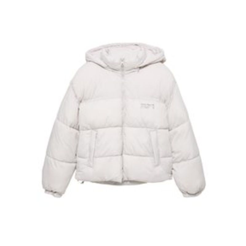 PULL&BEAR LOGO-PUFFER – Winterjacke – white/wei