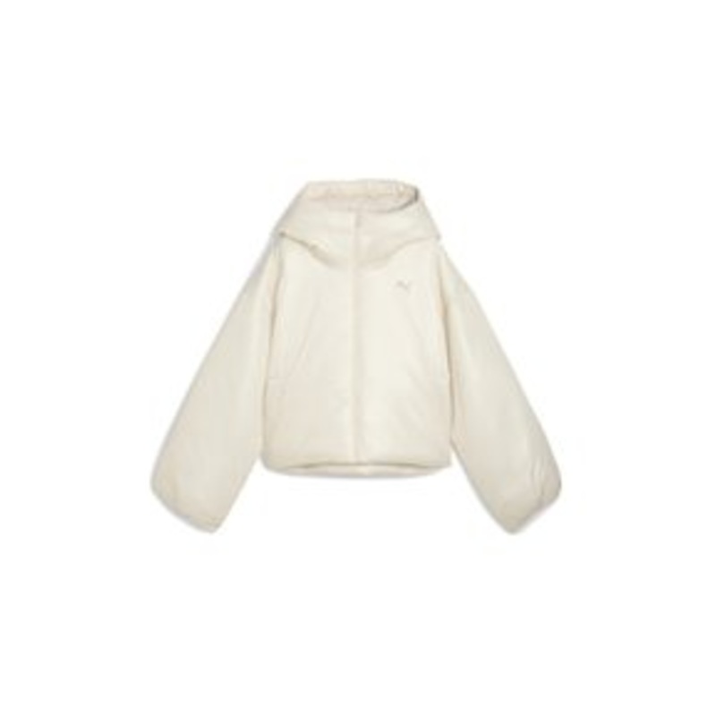 Puma WARDROBE ESS SHINY HOODED – Winterjacke – alpine snow/wei