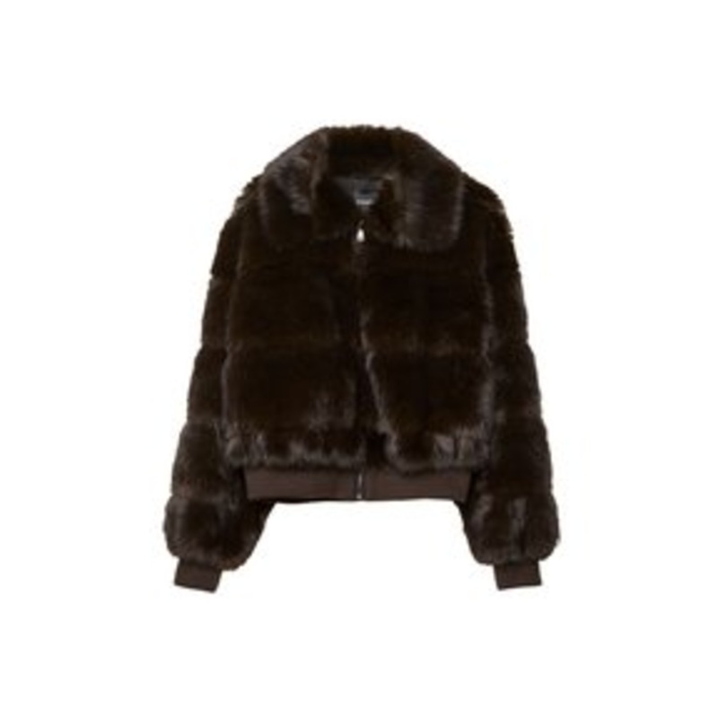 Stradivarius WITH ZIP – Winterjacke – mottled brown/dunkelbraun-meliert