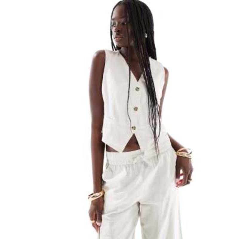 Vero Moda tailored vest in stone – part of a set