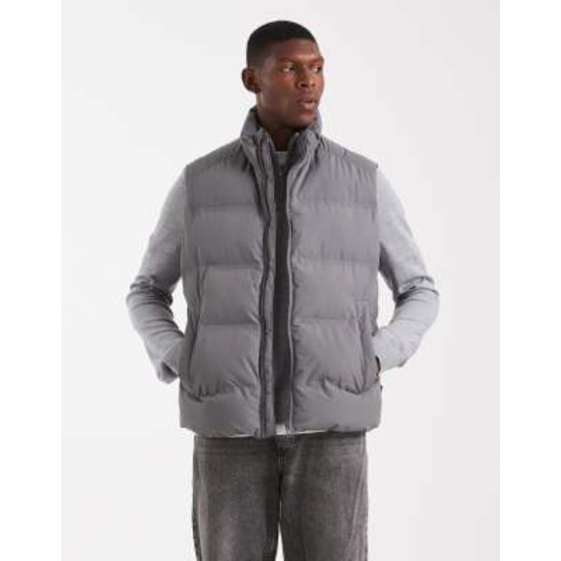 Jack & Jones puffer vest in gray