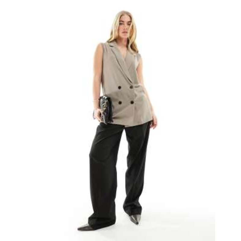 JDY long vest in taupe