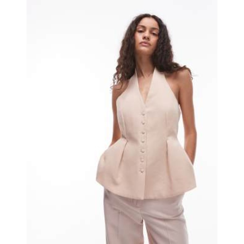 Mango halterneck vest in pale pink – part of a set