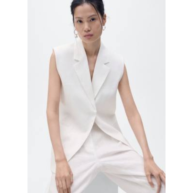 Mango tailored vest in ivory – part of a set
