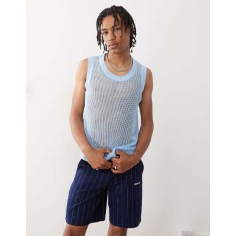 COLLUSION Crochet knit vest in blue