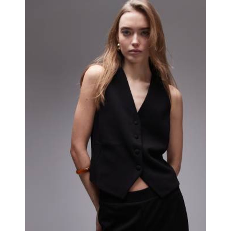 Mango tailored vest in black – part of a set