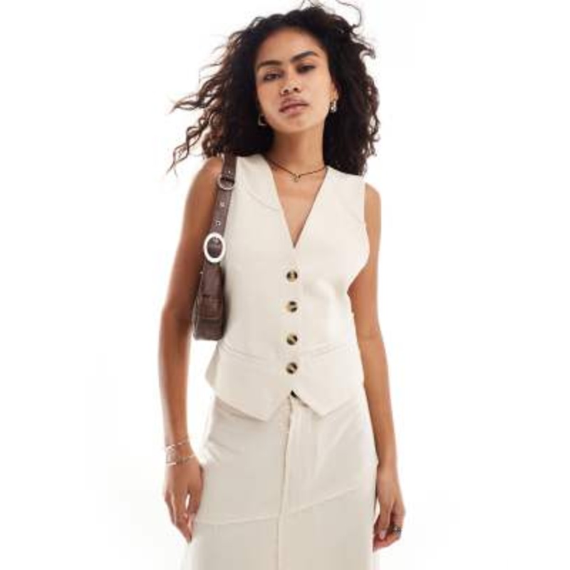 Reclaimed Vintage linen suit vest