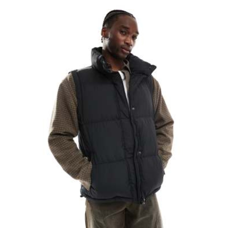 Reclaimed Vintage puffer vest in black