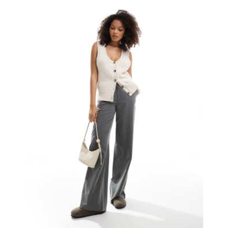 Selected Femme knit button up vest in cream