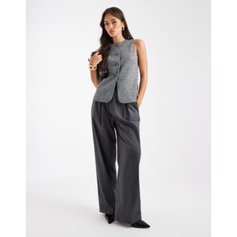 Vero Moda tailored vest in black salt and pepper