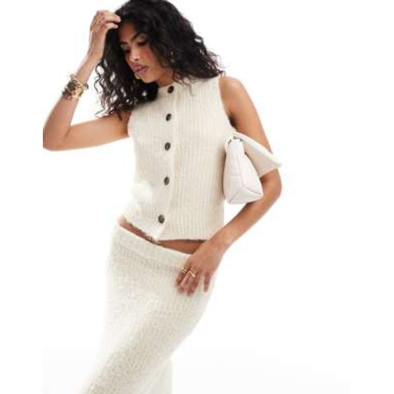 4th & Reckless knit vest in cream – part of a set