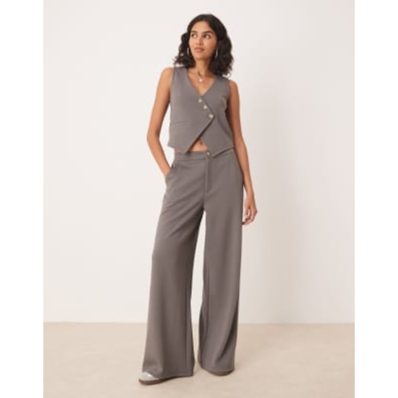 DESIGN vest top and pants set in dark gray