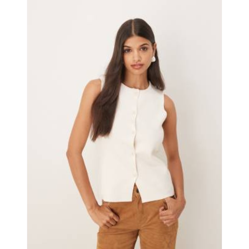 JDY knit vest in cream