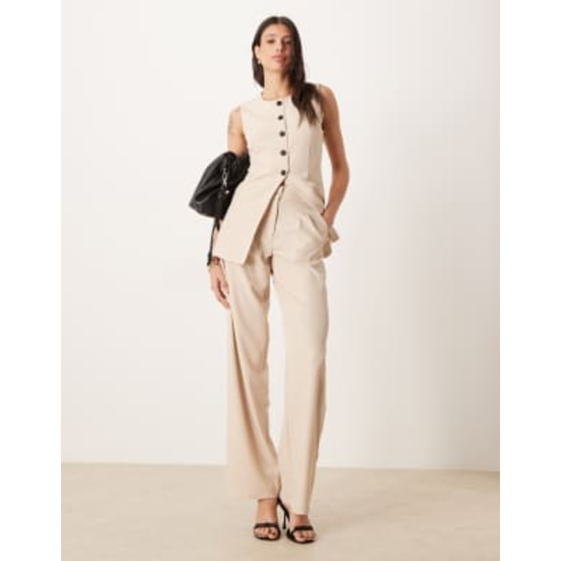 JDY Tall tailored vest & pants set in stone