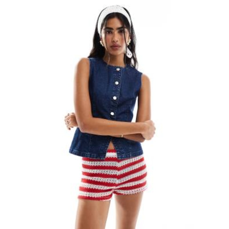 Miss Selfridge denim vest in indigo