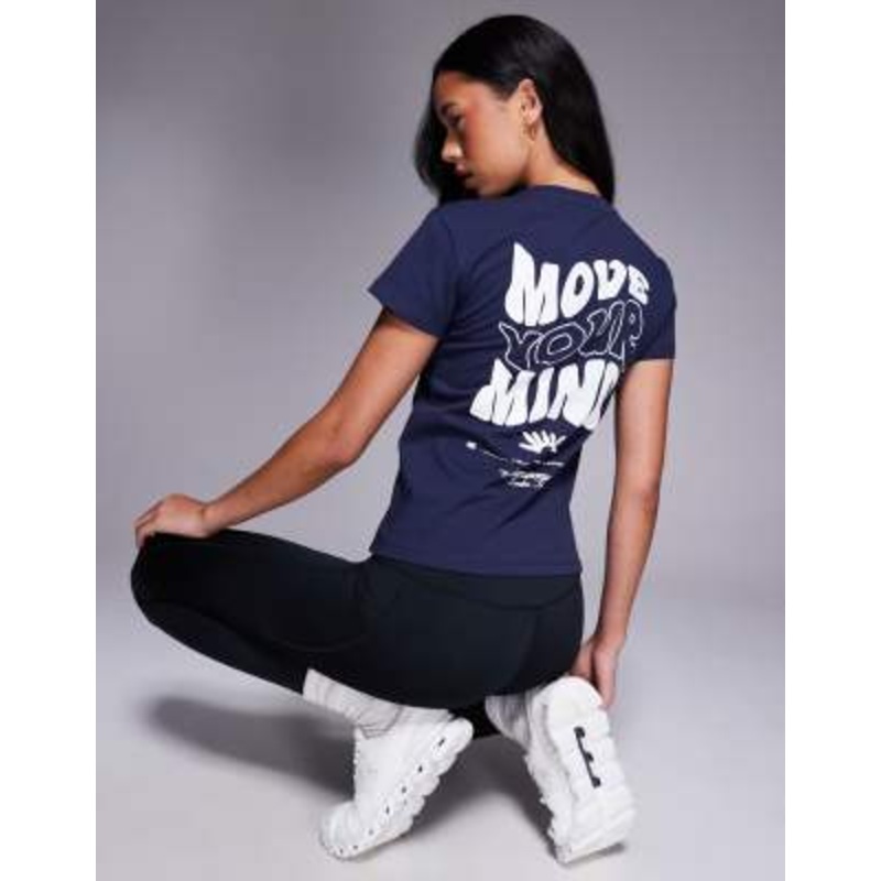 4505 Icon cotton boxy T-shirt with quick dry finish in midnight navy