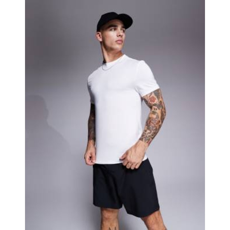 4505 Icon muscle fit quick dry training t-shirt in white