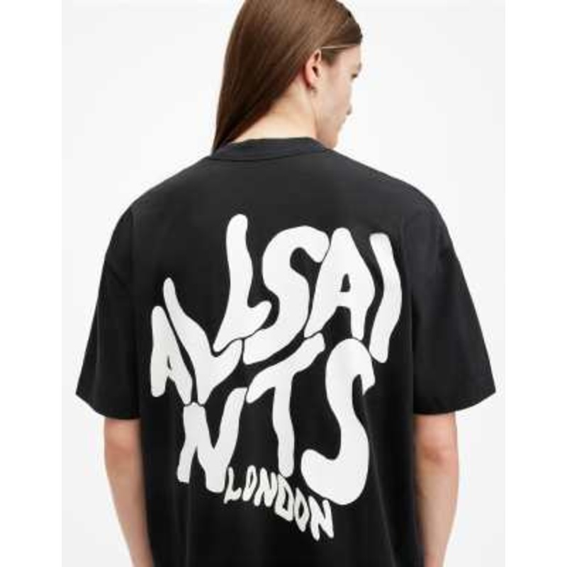 AllSaints Orlando back print t-shirt in black