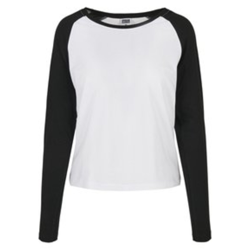 Urban Classics LADIES CONTRAST RAGLAN LONGSLEEVE – Langarmshirt – white/black/wei