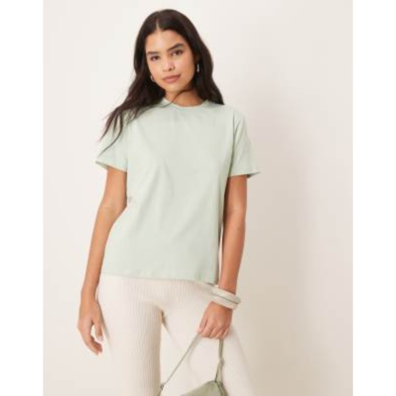 VILA oversized boyfriend fit t-shirt in silt green