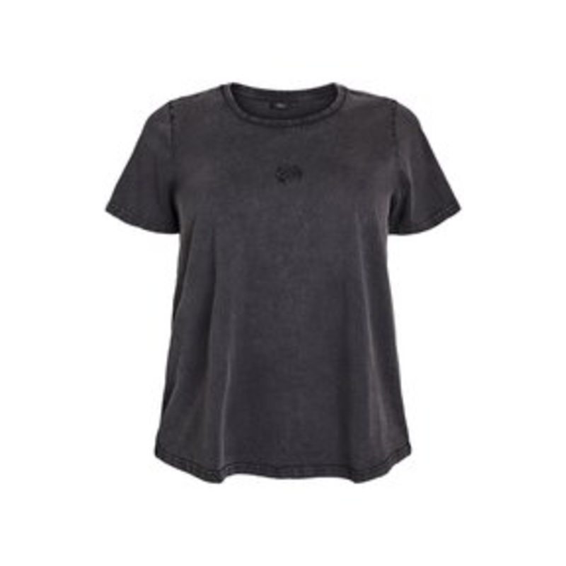 Zizzi MIT WASHED-LOOK – T-Shirt basic – grey washed/dunkelgrau