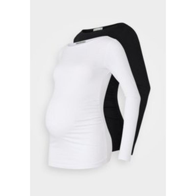 Anna Field MAMA 2 PACK – Langarmshirt – black/white/schwarz