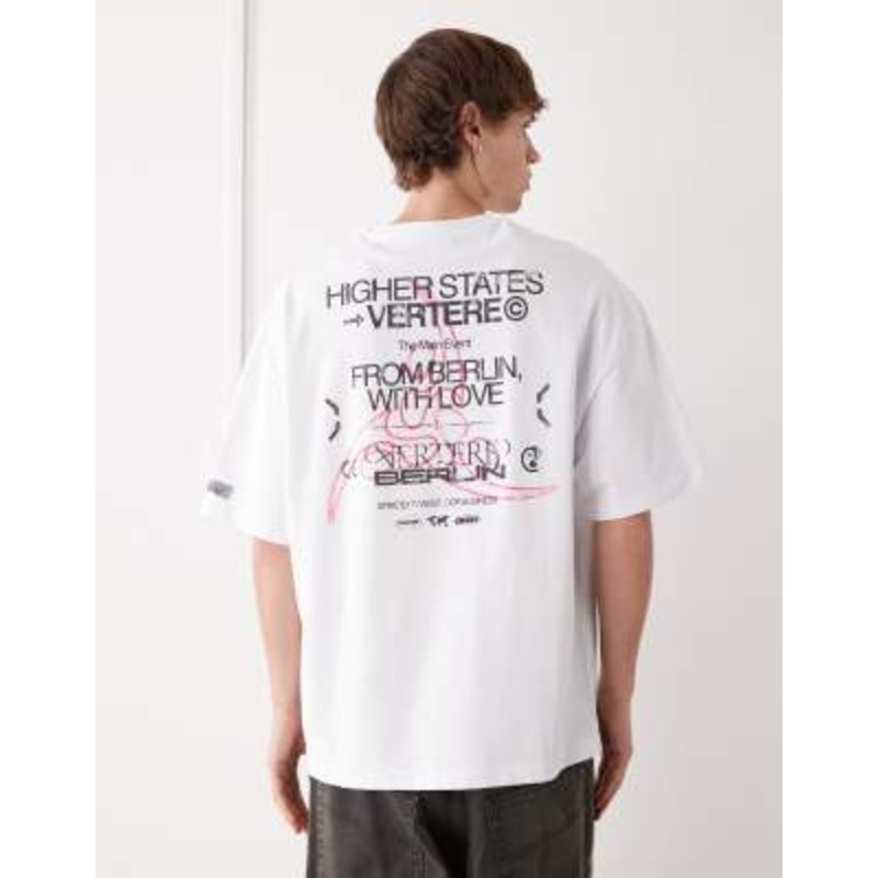 Vertere Berlin higher states oversized t-shirt in white with back print