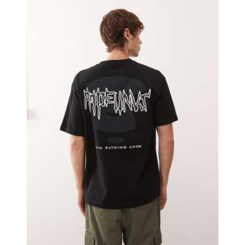 Aape by A Bathing Ape boxy fit t-shirt in black with chest and back logo print