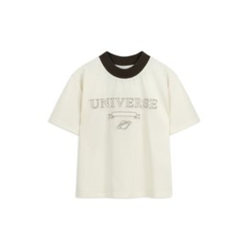 Twist SLOGAN PATCHED CROP – T-Shirt print – ecru/wei