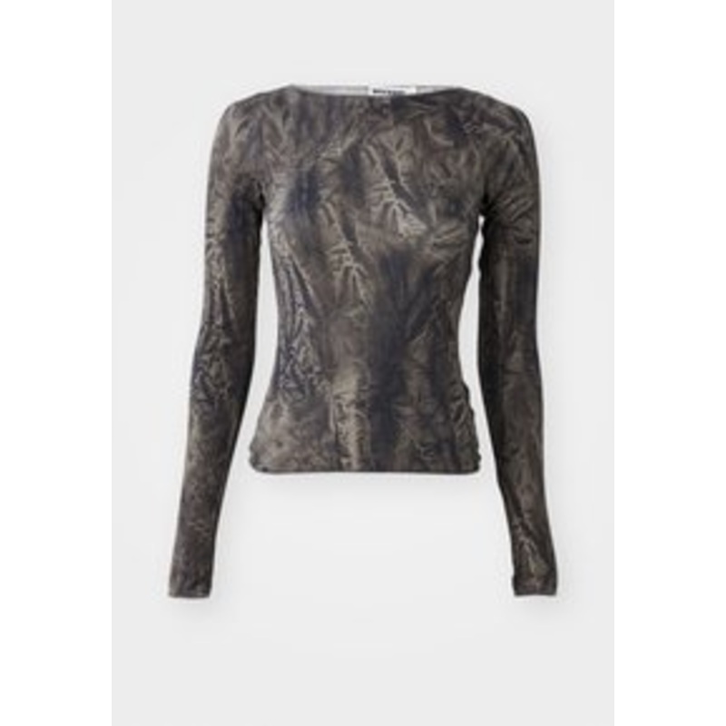 Weekday SLIM FIT LONG SLEEVED BOAT NECK  – Langarmshirt – dark grey/beige