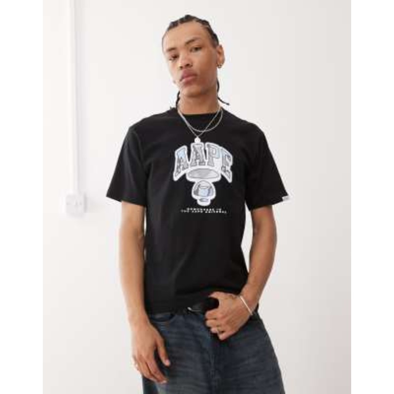 Aape by A Bathing Ape graffiti logo t-shirt in black