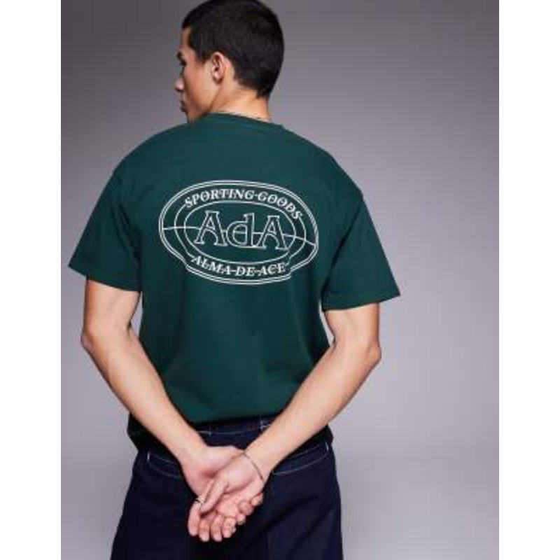 Alma de Ace graphic back print 240gsm T-shirt in green