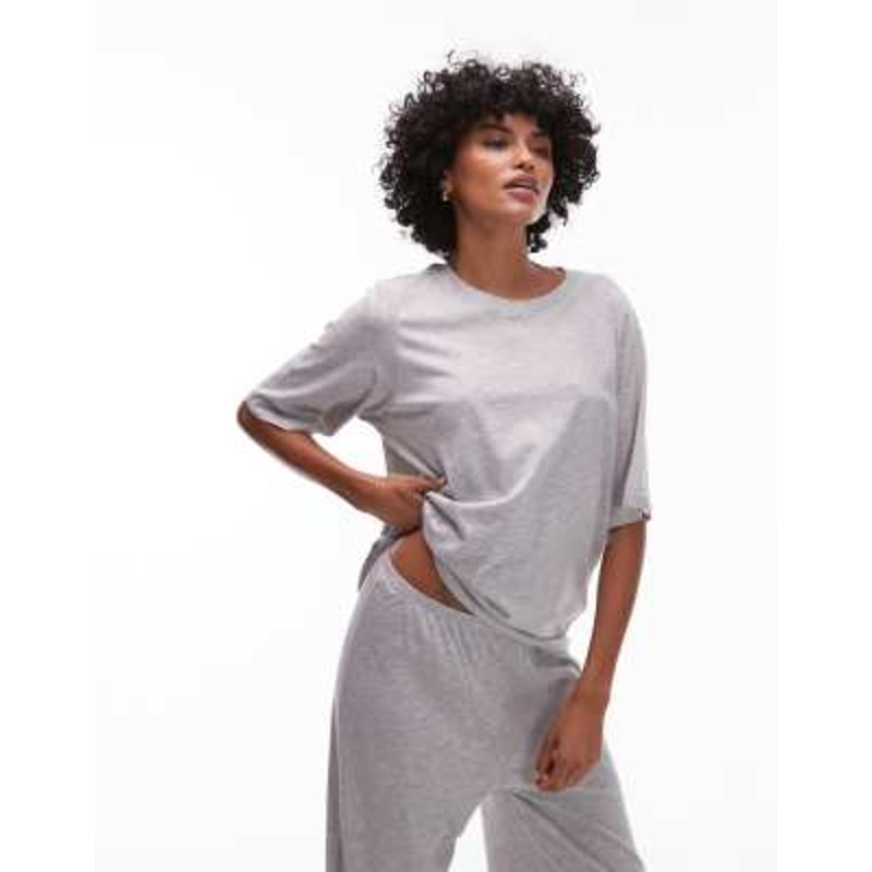 ARKET mix and match cotton t-shirt pajama top in heather gray