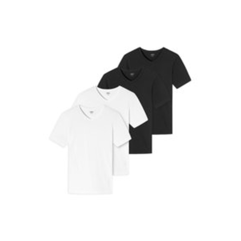 uncover by Schiesser 4ER PACK V AUSSCHNITT – T-Shirt basic – schwarz wei/schwarz