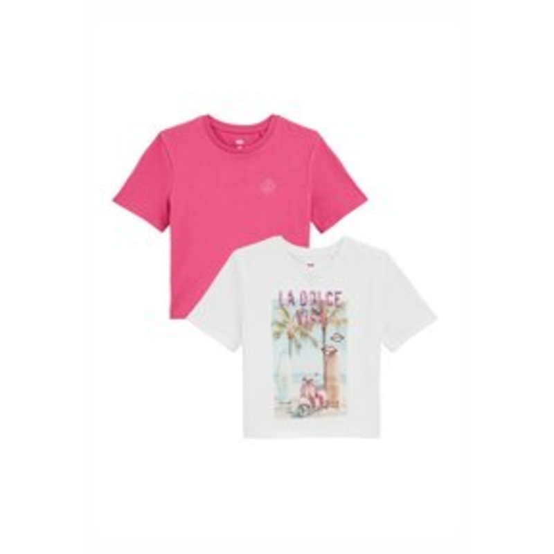 WE Fashion MULTIPACK 2 – T-Shirt basic – bright pink/pink meliert