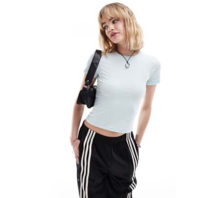 Weekday slim fit t-shirt in light blue exclusive to