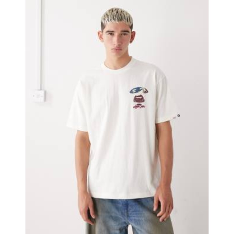 Aape By A Bathing Ape boxy T-shirt in off-white with chest and back logo print