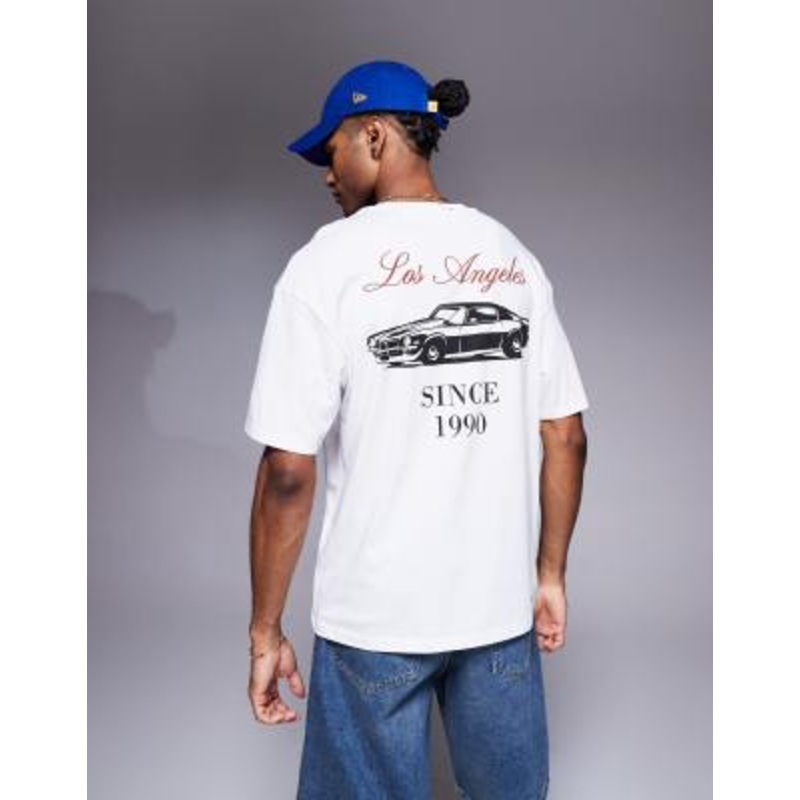 ADPT oversized t-shirt in cream with car back print
