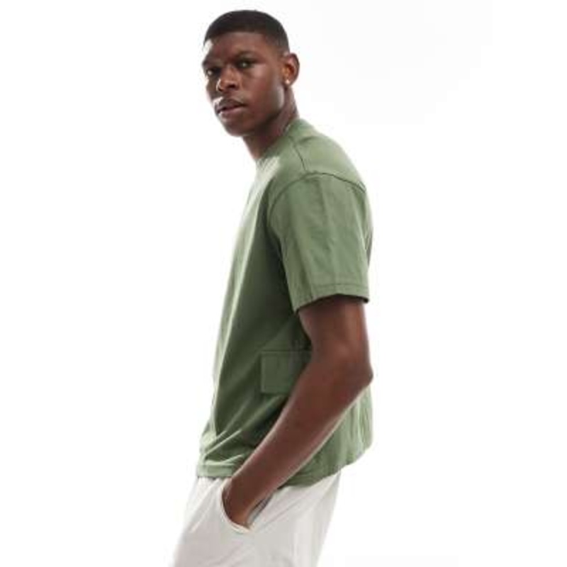 Another Influence oversized utility t-shirt in sage