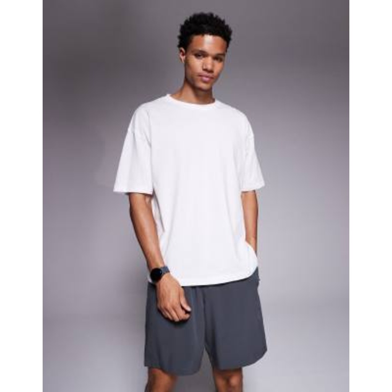 4505 Icon oversized cotton quick dry training T-shirt in white