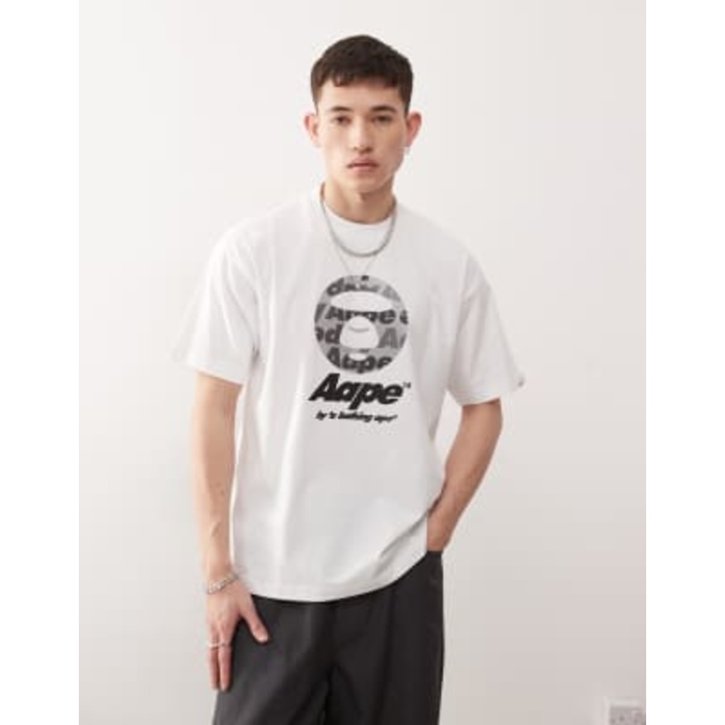 Aape By A Bathing Ape logo T-shirt in white