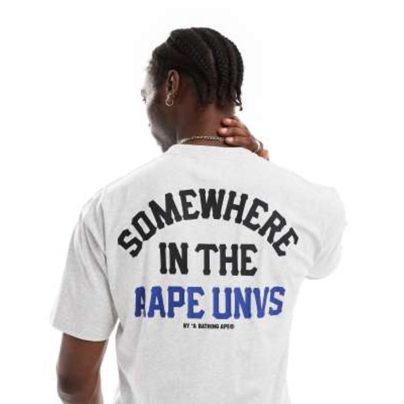 AAPE By A Bathing Ape motif logo T-shirt in gray