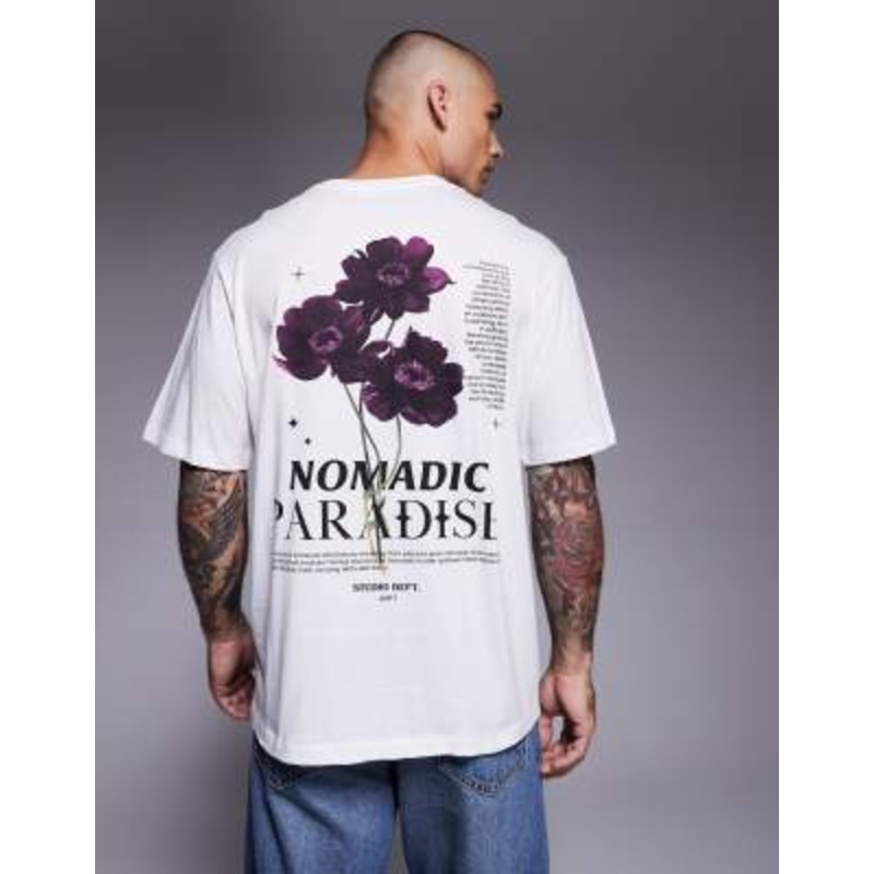 ADPT oversized t-shirt with back print in white