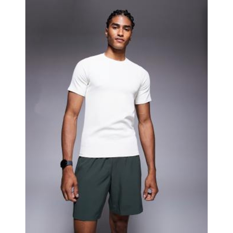 4505 muscle fit ribbed training t-shirt in vintage white