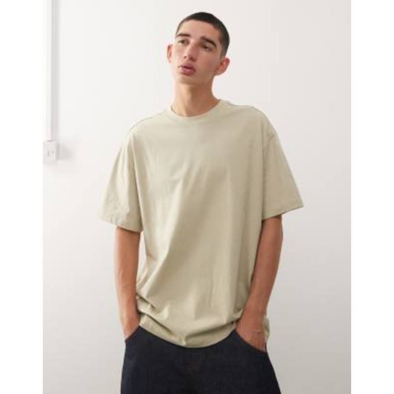 Weekday oversized t-shirt in khaki