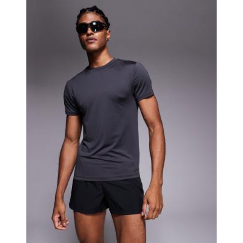 4505 Icon muscle fit training T-shirt with quick dry in charcoal
